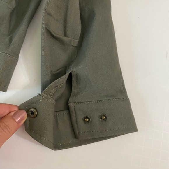 Sweet Rain Women’s Jacket Military Style Olive Green Embellished trim Size S - Picture 13 of 16
